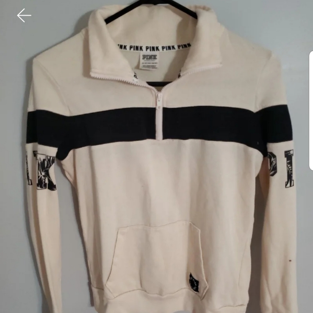 PINK quarter zip collared hoodie